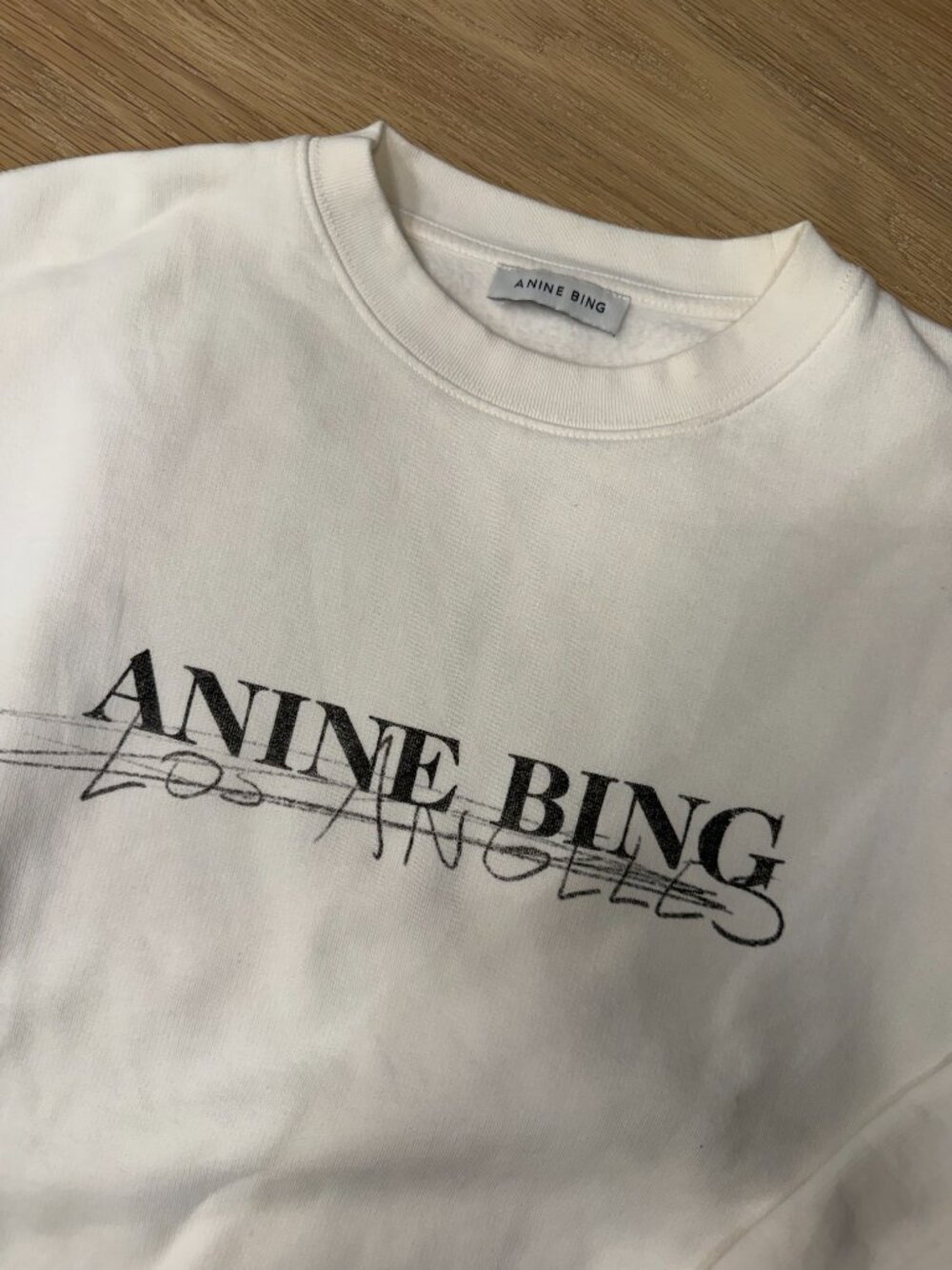 Anine Bing Ramona Sweatshirt Doodle - Ivory - Size Small - Picture 3 of 5